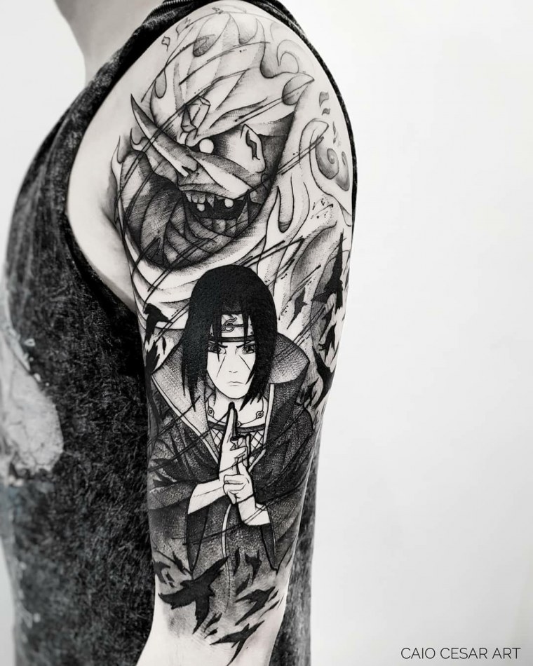 Тату аниме Наруто Итачи