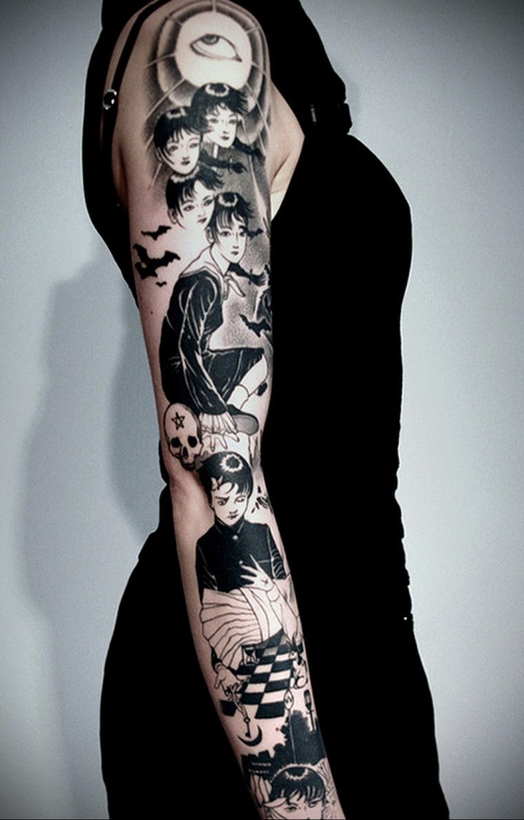 Тату рукав для мужчин аниме