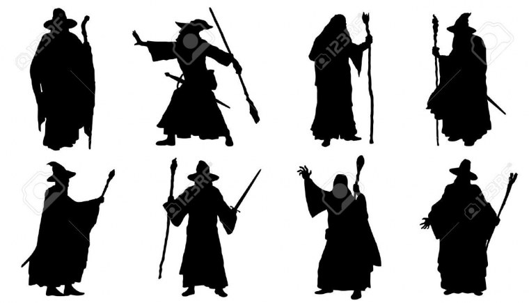 Силуэты средневековых людей