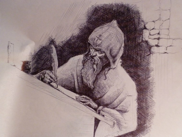 Монах рисунок