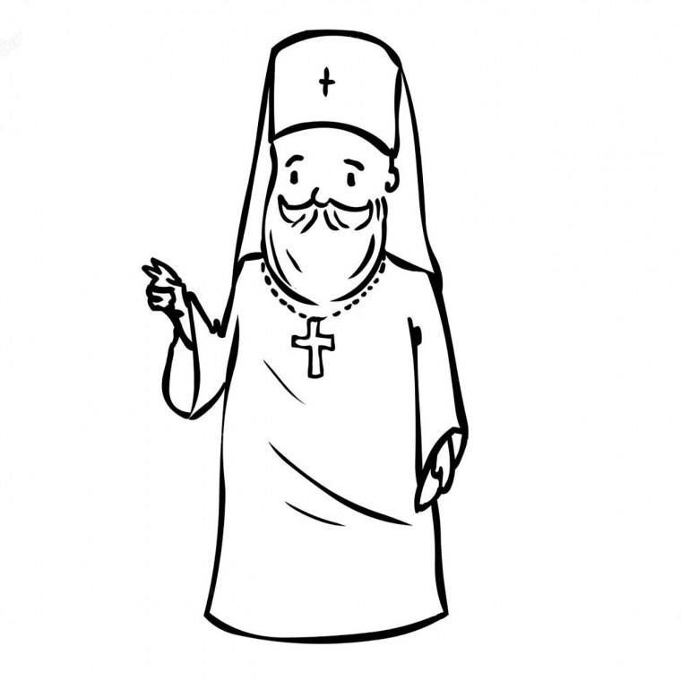 Священник раскраска