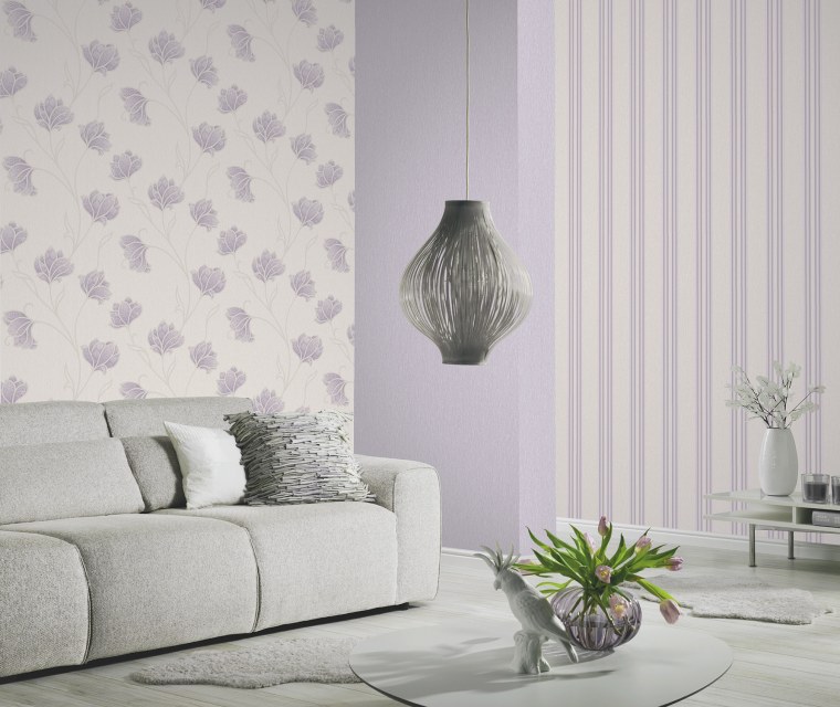 Сочетание серых обоев