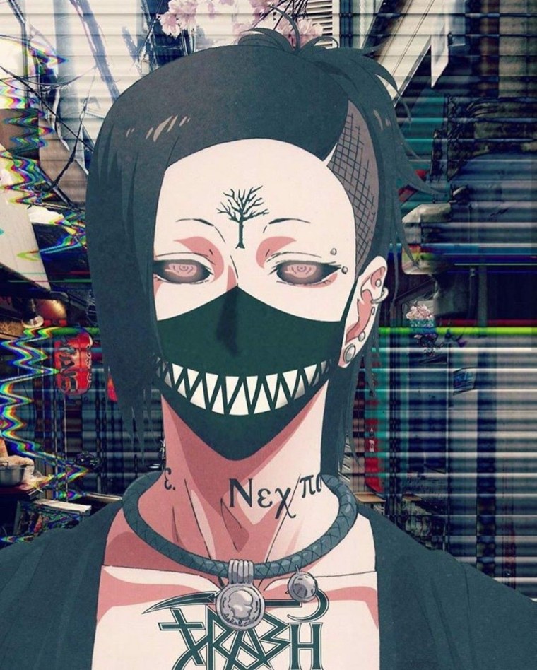 Аниме мальчик в маске