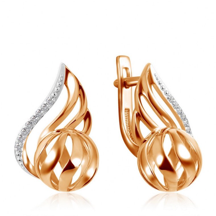 Серьги пусеты сапфир фианиты Звездочка 6 лучей