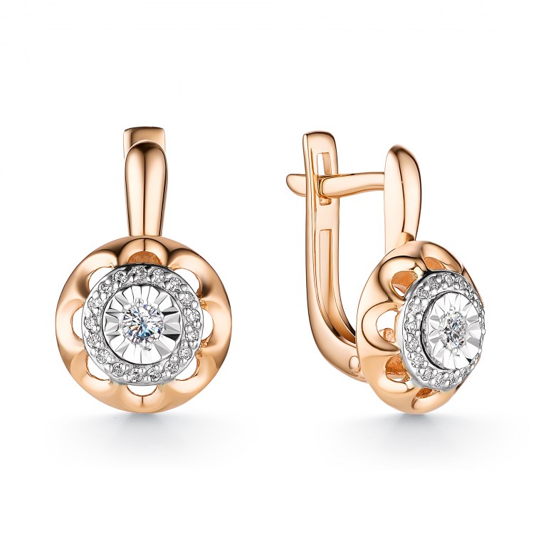 Золотой серьги 585 Планти