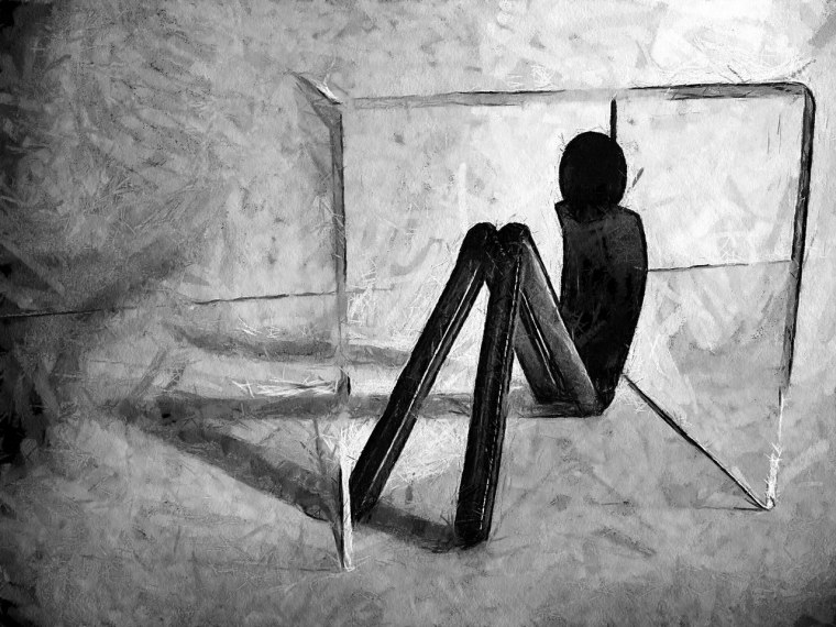 Силуэт одинокого человека