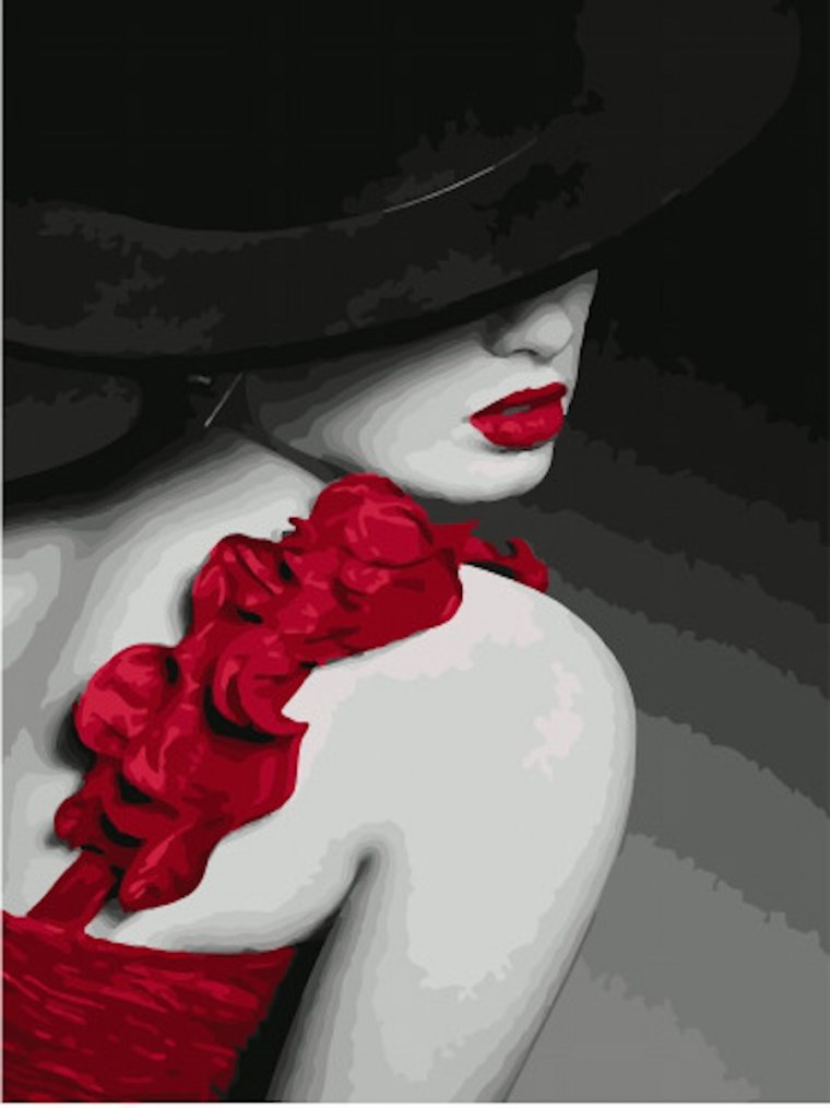 Девушка с красным яблоком