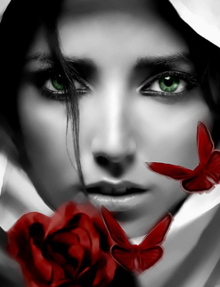 Рыжая гламурная девушка