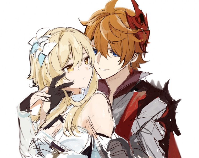 Тарталья и люмин Геншин Импакт арты