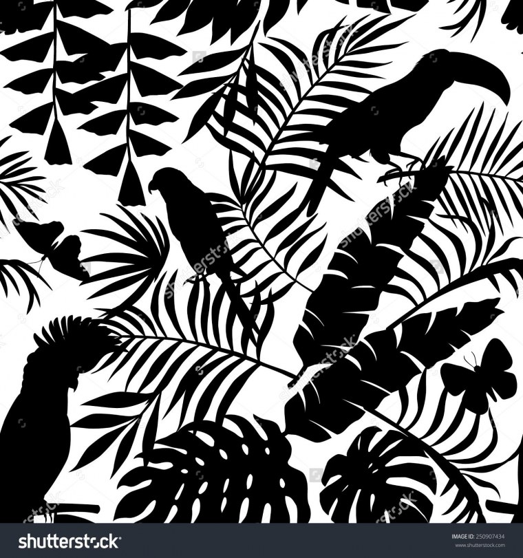 Силуэт экзотических растений