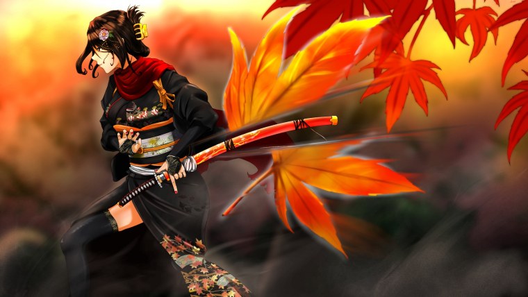 Япония гейша и Самурай арт