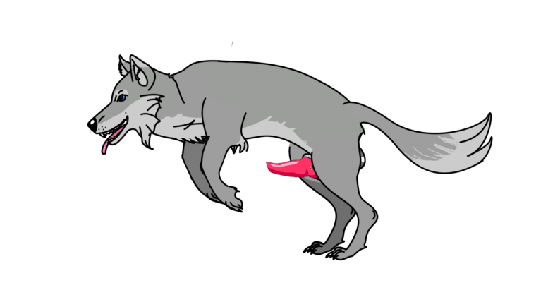 Волчья семья с волчатами