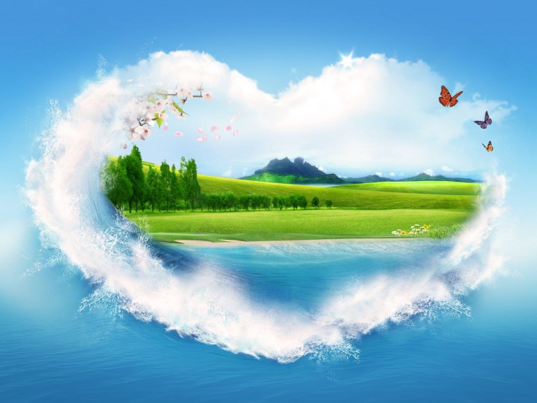 Мультяшное поле с небом