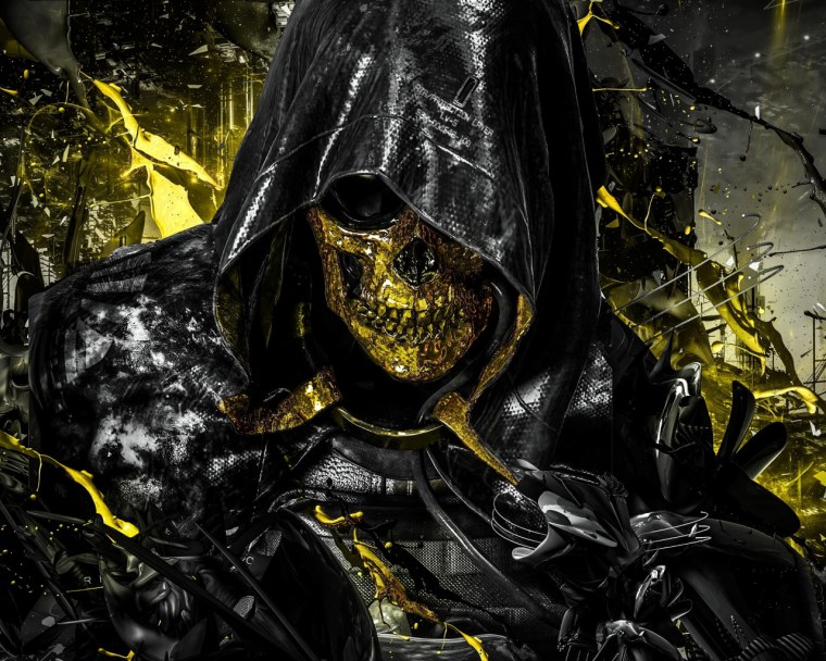 Человек в капюшоне с пистолетом