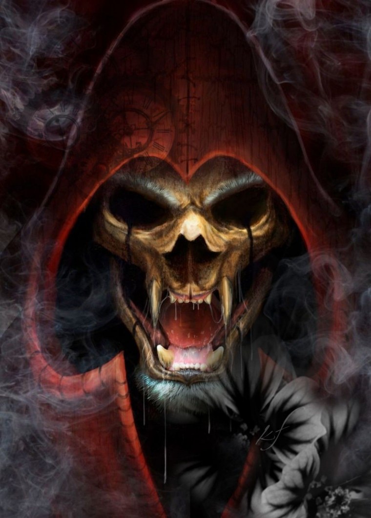 Тату череп на черном фоне