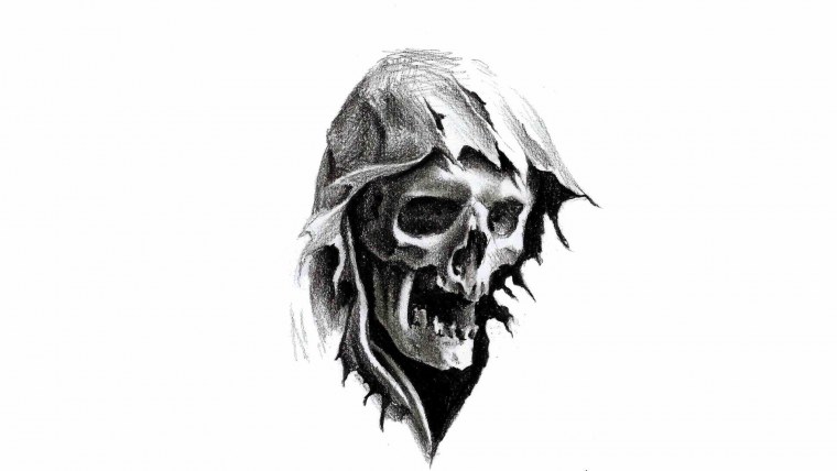 Череп в капюшоне эскиз