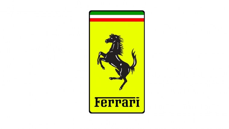 Ferrari знак на белом фоне