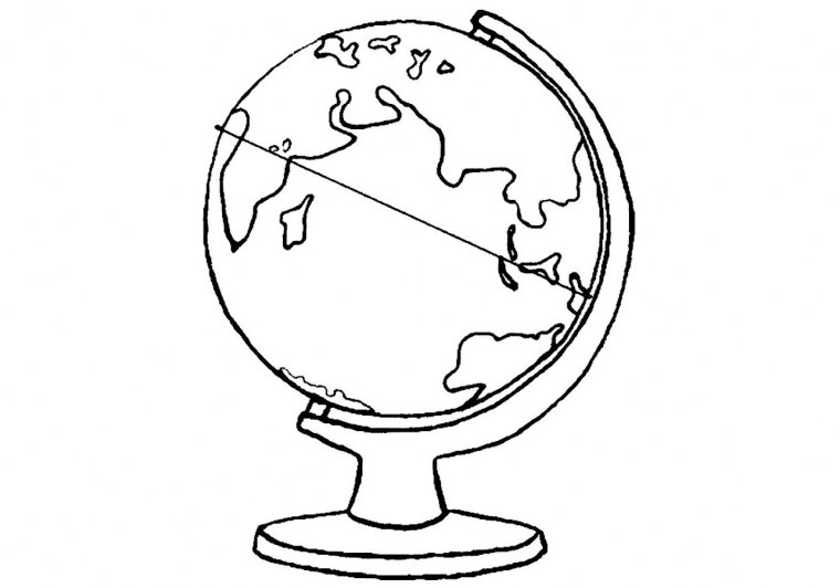 Раскраска школьный Глобус