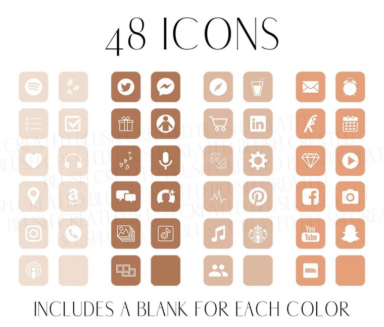 Бежевые значки приложений
