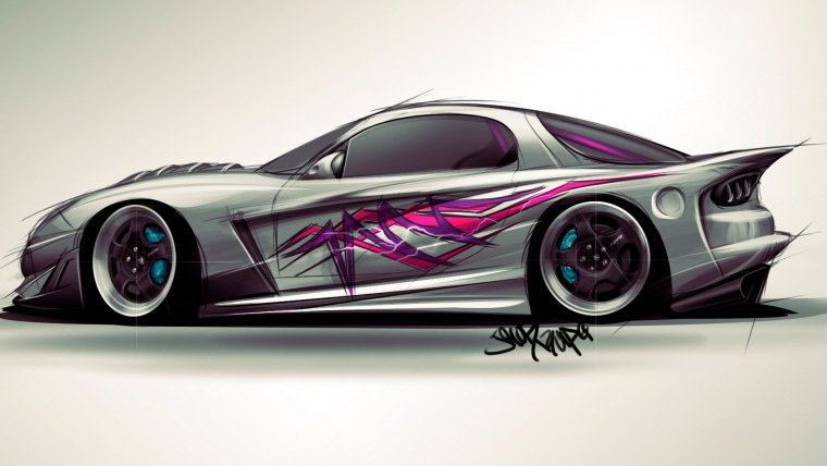 Машины нарисованные на рабочий стол