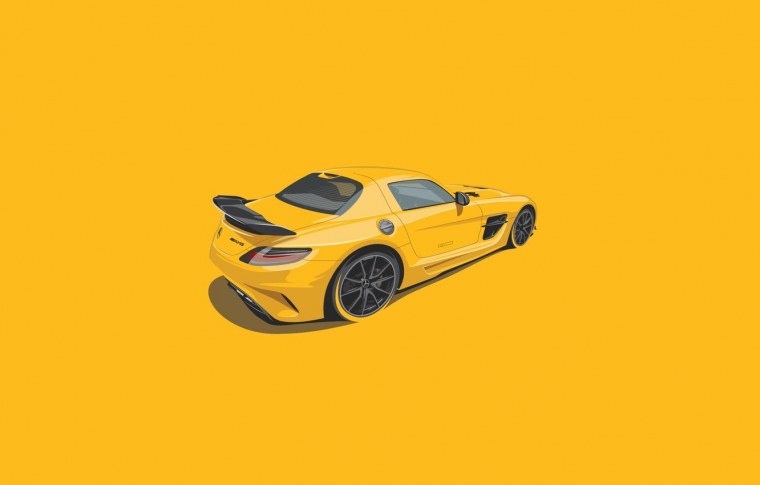 Силуэт автомобиля на черном фоне