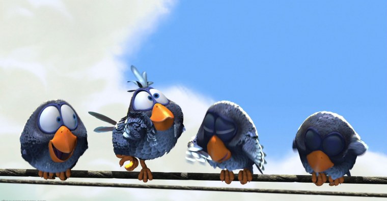 Взъерошенная птица из мультика