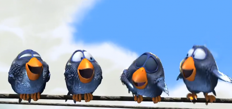 Мини мультфильм Пиксар с птичками