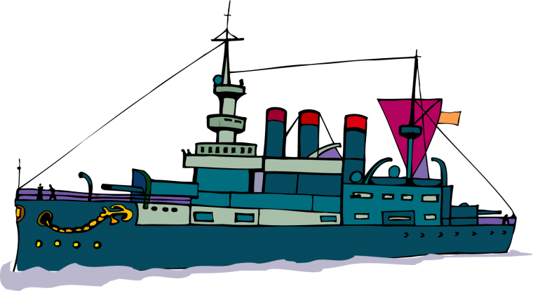 Военный корабль рисунок сбоку