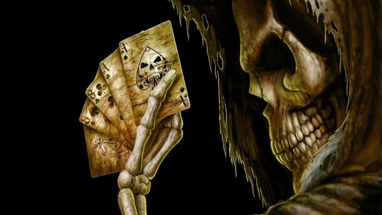 Рука скелета с розой