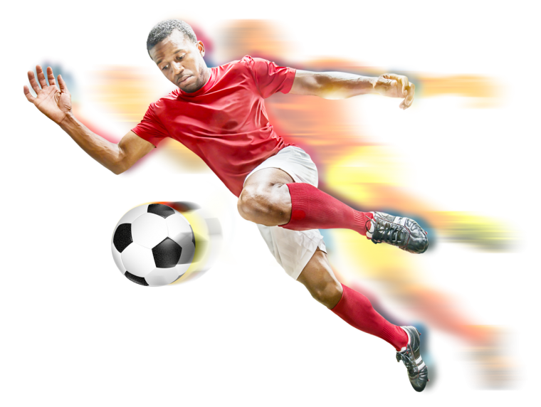 Футболист на прозрачном фоне