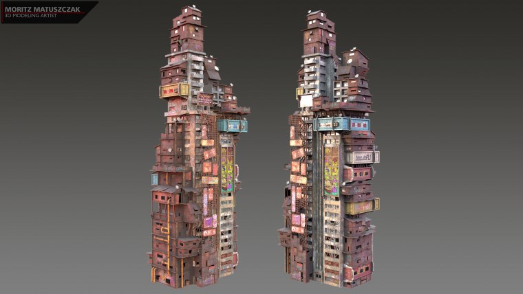 Мегабашня киберпанк