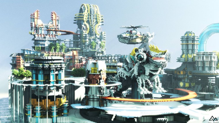 Cyberpunk 2077 город майнкрафт