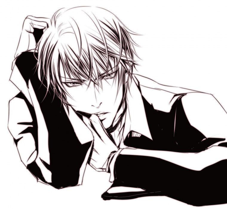 Аниме парни чб