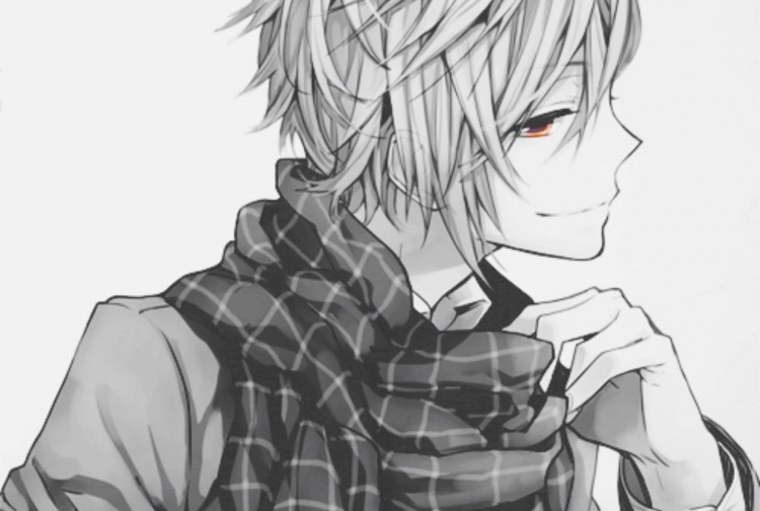 Парень с чёрными волосами аниме с зонтом