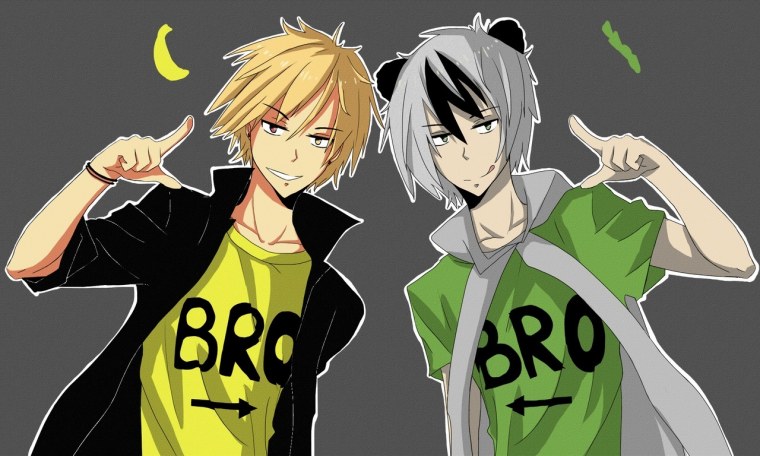 Аниме парень и девушка стоят