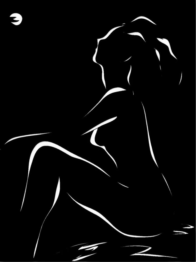 Силуэт лежащей женщины