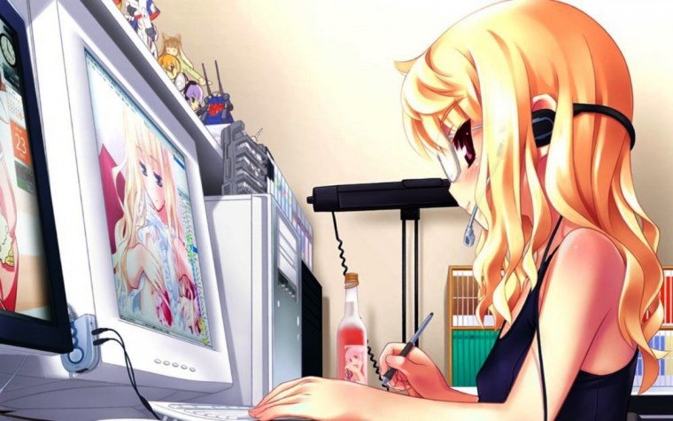 Тян с графическим планшетом