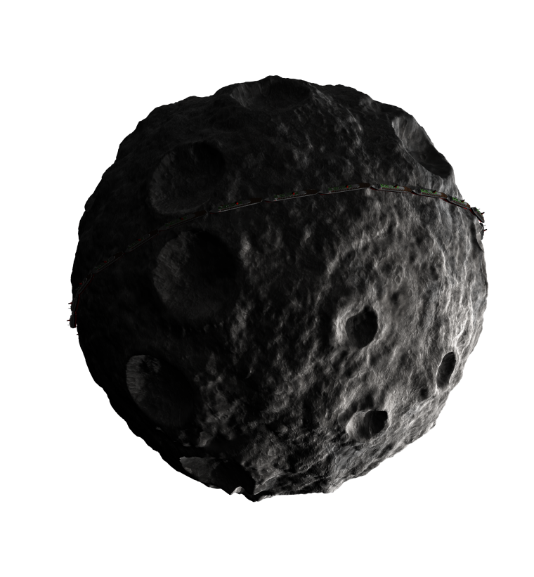 Астероид на белом фоне