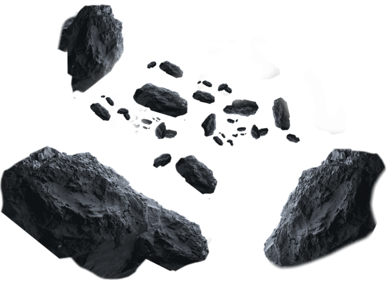 Астероид на белом фоне