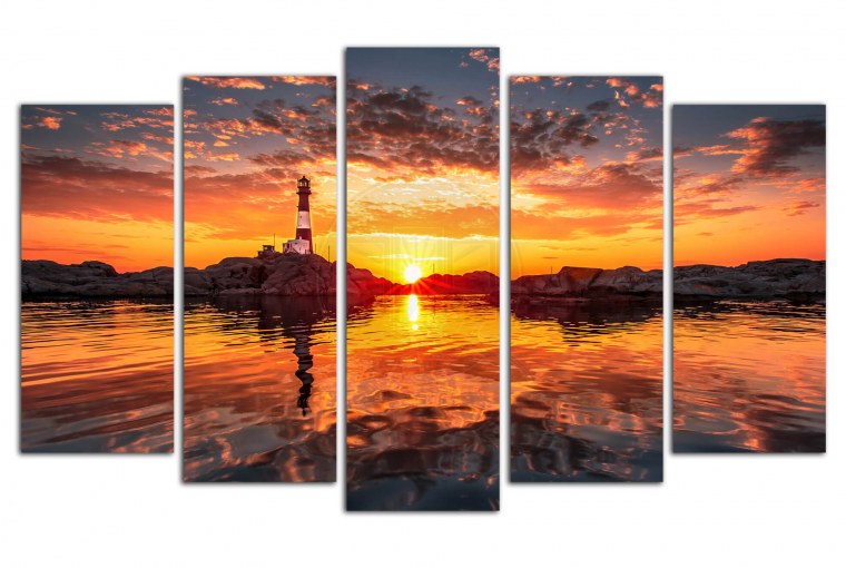 Модульная картина 80х140 маки м2135