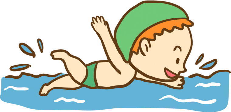 Человечек плавает