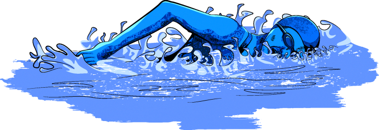 Иллюстрация дети плавание