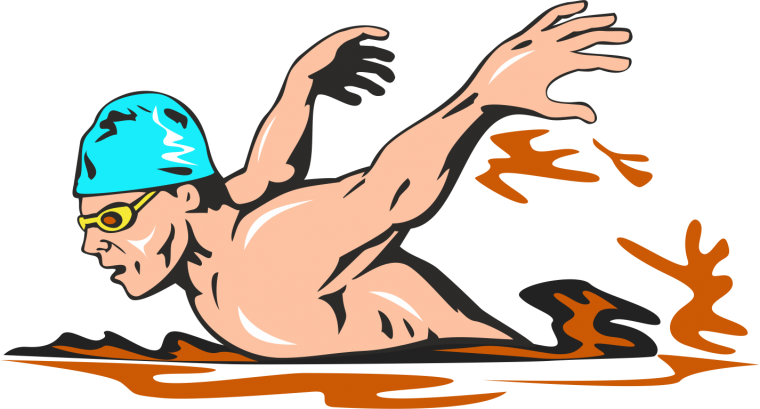 Мальчик плавает