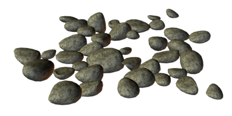 Морская галька на прозрачном фоне