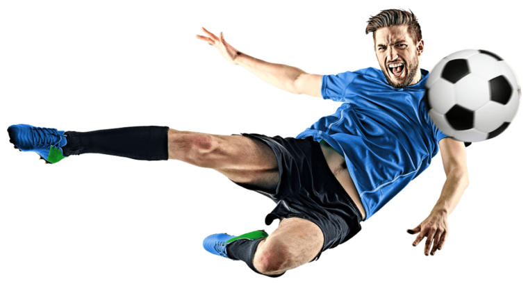 Футболист на белом фоне