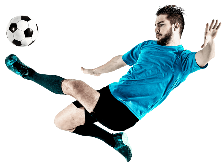 Футболист на прозрачном фоне
