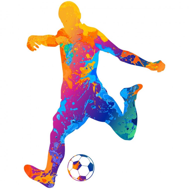 Цветные силуэты спортсменов