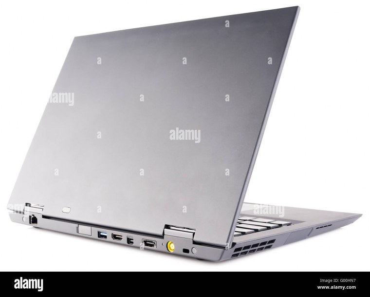 Ноутбук вид сзади на прозрачном фоне