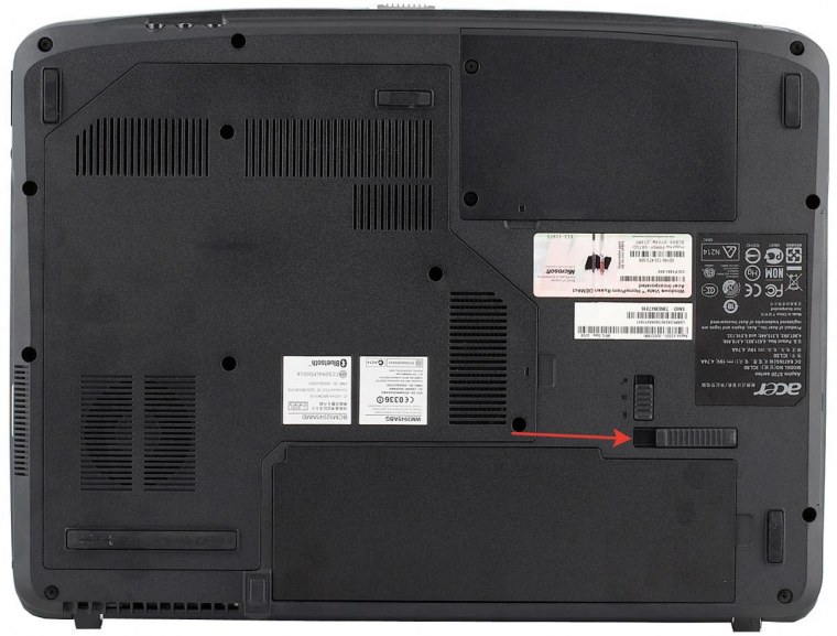 Ноутбук Acer сзади