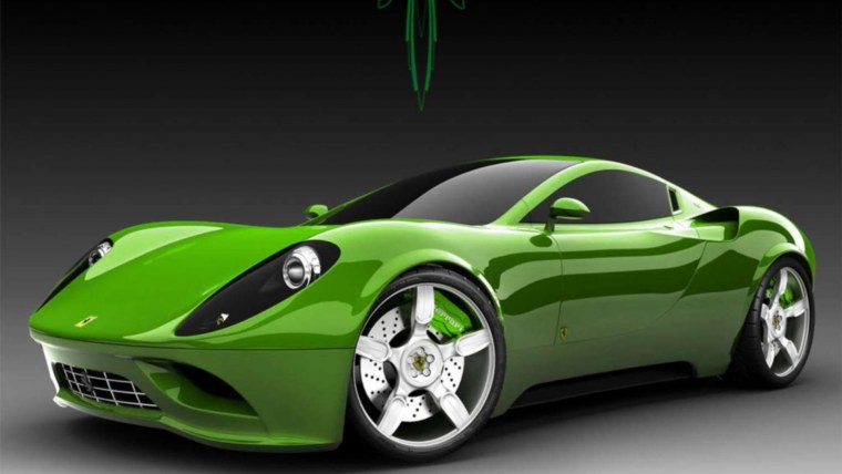 Спортивная салатовая машина